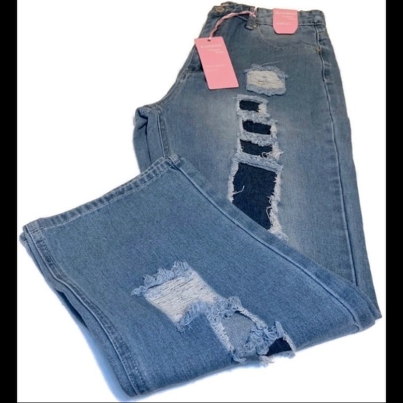 Bamboo Original Denim Distressed Detailed Jeans - New with tags #5 - Picture 2 of 4